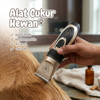 Alat Cukur Bulu Hewan Anjing Kucing 5 Speed 4 Comb 60dB - P2