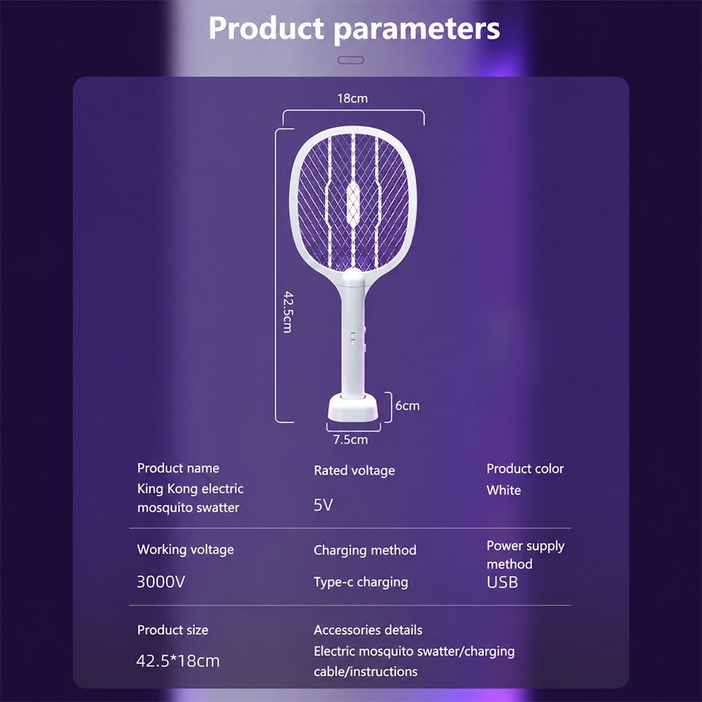 Waliz Raket Nyamuk Elektrik 2in1 Mosquito Killer 350mA 3000V - na-672 Gambar produk Waliz Raket Nyamuk Elektrik 2in1 Mosquito Killer 350mA 3000V - na-672 - 6