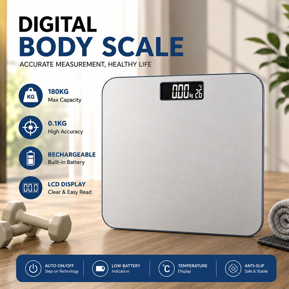 Taffware Digipounds Timbangan Badan Digital Scale LCD Display 180kg Charging - SC-15 Gambar produk Taffware Digipounds Timbangan Badan Digital Scale LCD Display 180kg Charging - SC-15 - Utama