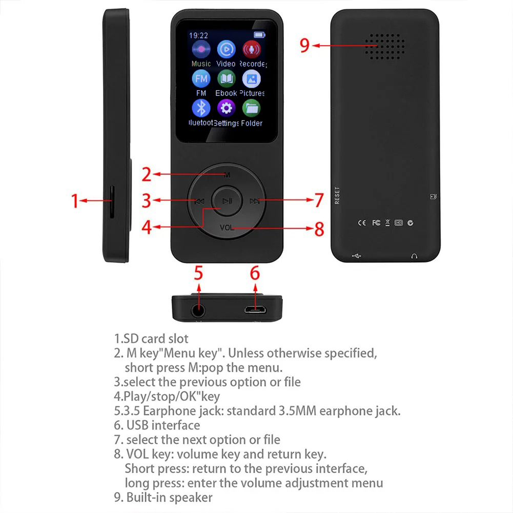 RockStar MP3 MP4 Music Player Pemutar Musik Bluetooth 1.8 Inch 250mAh - X90 Gambar produk RockStar MP3 MP4 Music Player Pemutar Musik Bluetooth 1.8 Inch 250mAh - X90 - 5