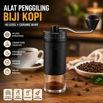 Gingira Alat Penggiling Kopi Manual Coffee Grinder Portable 40 Level - RH-210