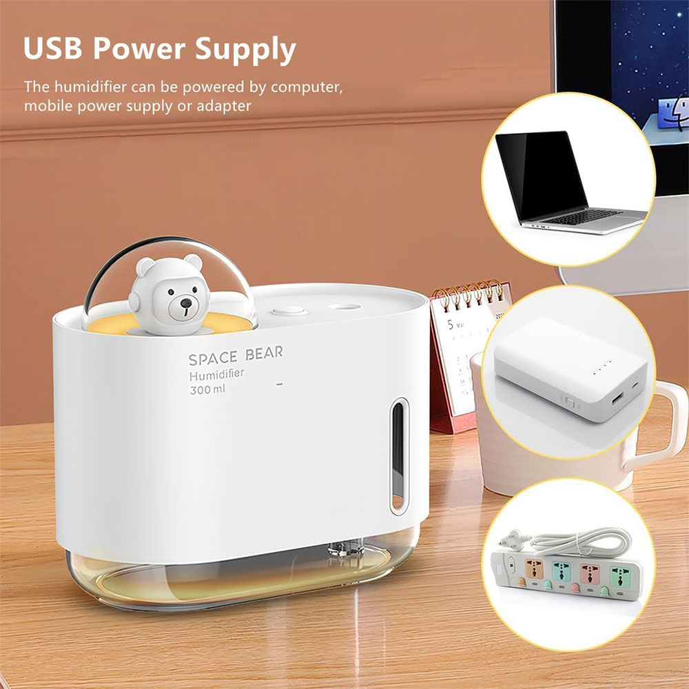 Fabo Air Humidifier Mini Ultrasonic Diffuser LED 7 Color 300ml - ABBP-M318 Gambar produk Fabo Air Humidifier Mini Ultrasonic Diffuser LED 7 Color 300ml - ABBP-M318 - 3