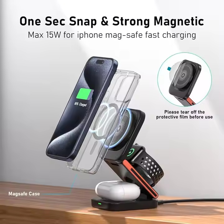 ZEBRONICS Wireless Charger 3in1 Foldable iPhone Apple Watch AirPods - IW20 Gambar produk ZEBRONICS Wireless Charger 3in1 Foldable iPhone Apple Watch AirPods - IW20 - Utama