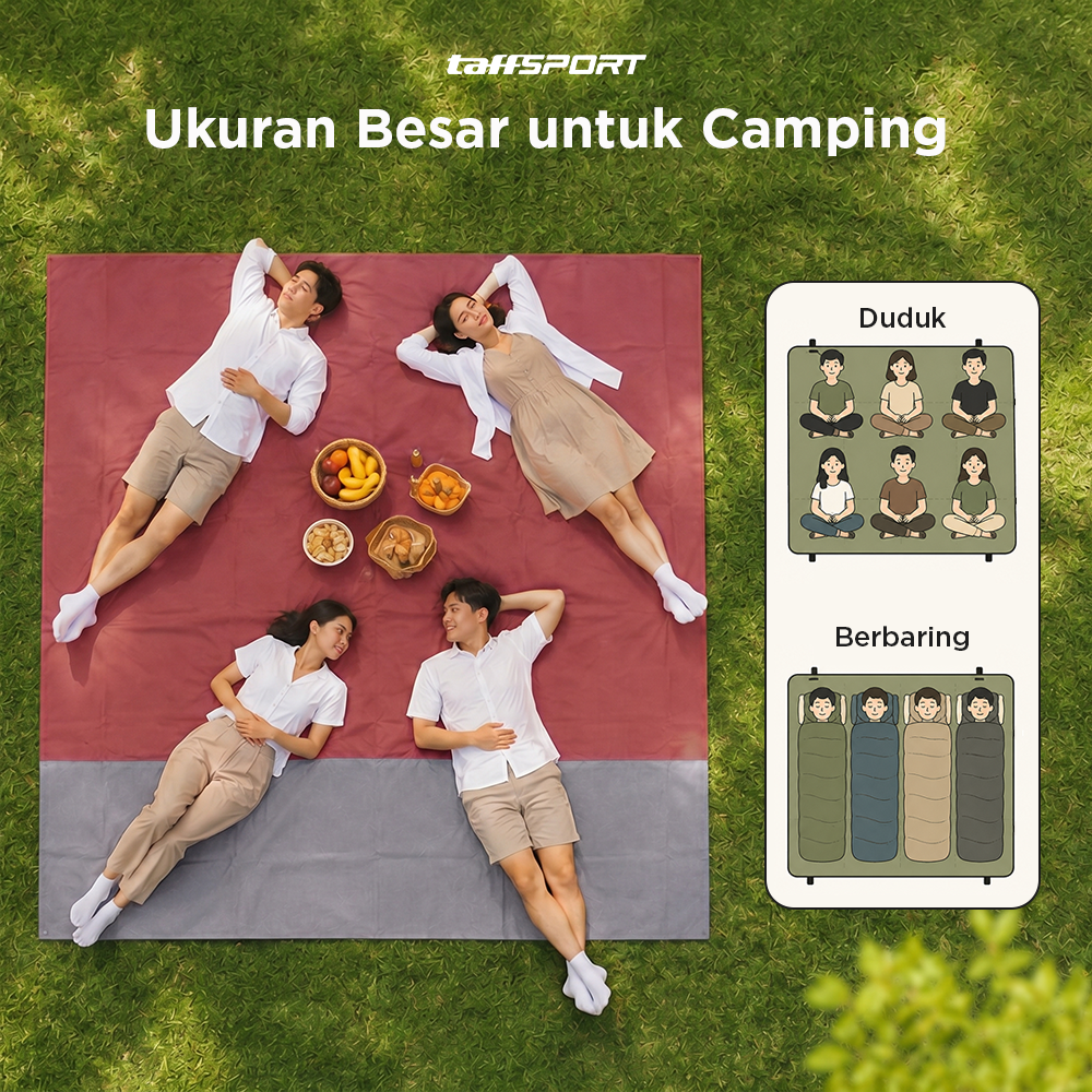 TaffSPORT Tikar Lipat Matras Camping Piknik Outdoor Waterproof Mat 2x2.1M - FS-008 Gambar produk TaffSPORT Tikar Lipat Matras Camping Piknik Outdoor Waterproof Mat 2x2.1M - FS-008 - 1