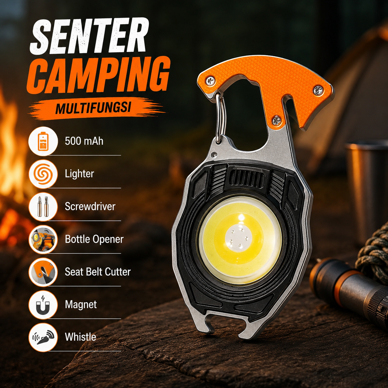 SPACK Senter Camping LED COB Multifungsi Magnetic Lighter EDC 500mAh - W5147 Gambar produk SPACK Senter Camping LED COB Multifungsi Magnetic Lighter EDC 500mAh - W5147 - Utama