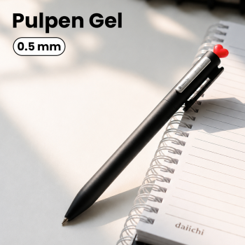 Kaco Pena Pulpen Gel Dual Ballpoint Black Ink Heart Deco 0.5mm 1 PCS - K1055
