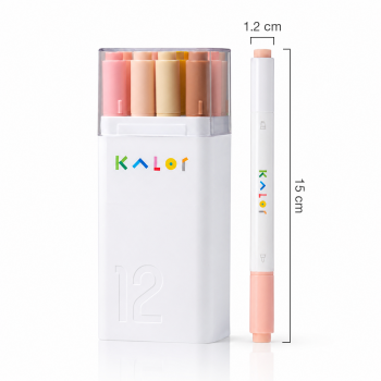 Gambar produk Kaco KALOR Spidol Warna Olied Based Marker 12 Colors Ivory Tower - MP2009-01 - 8