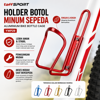TaffSPORT Holder Botol Minum Sepeda Aluminium Bike Bottle Cage - YWP29