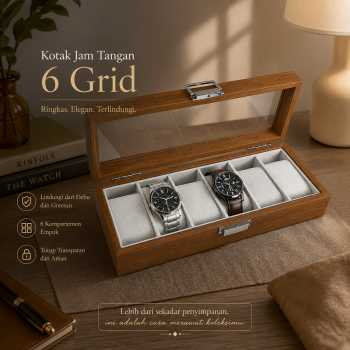 LuWei Kotak Penyimpanan Jam Tangan Storage Organizer Watch Box 6 Grid - SKW147