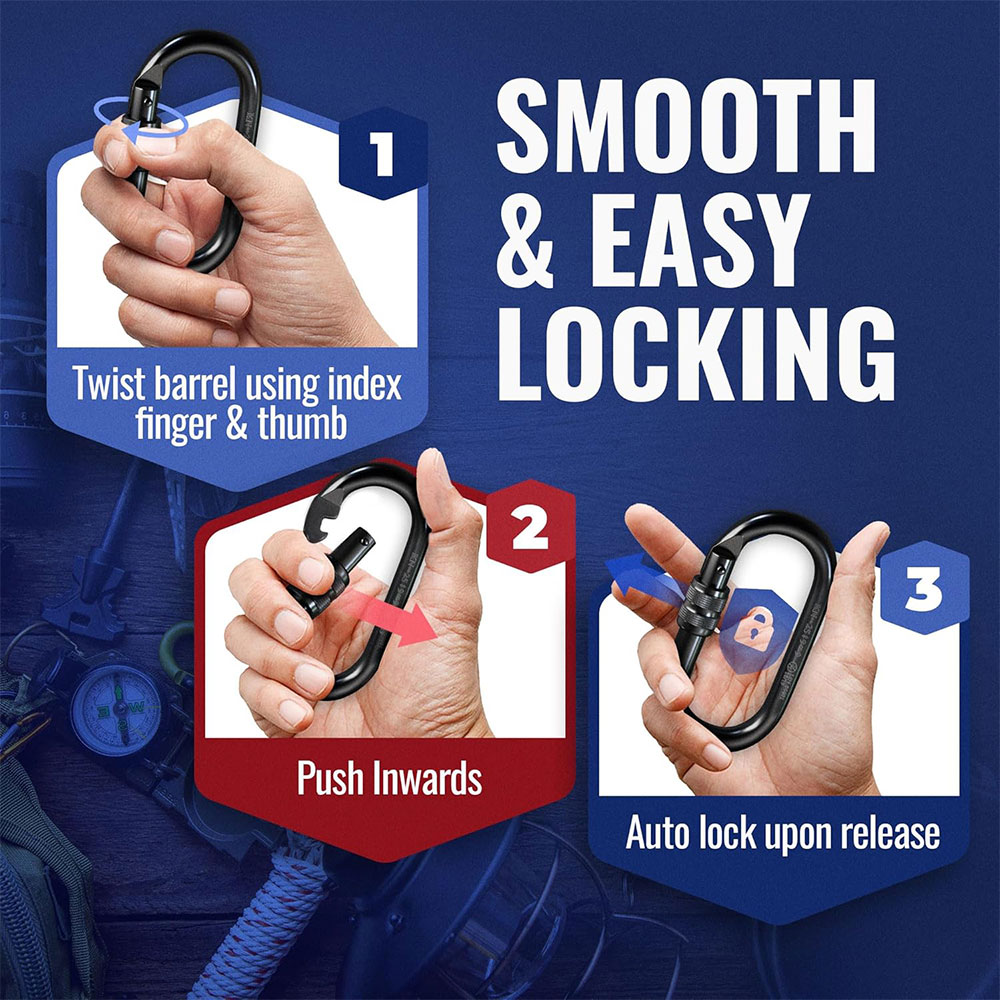 Gambar produk BYANG Gantungan Carabiner Panjat Tebing O Type Oval Alloy Steel 25kN - Y30 - 3