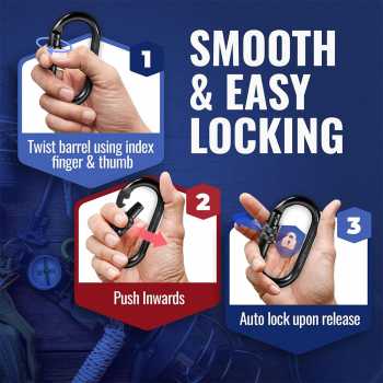 Gambar produk BYANG Gantungan Carabiner Panjat Tebing O Type Oval Alloy Steel 25kN - Y30 - 3