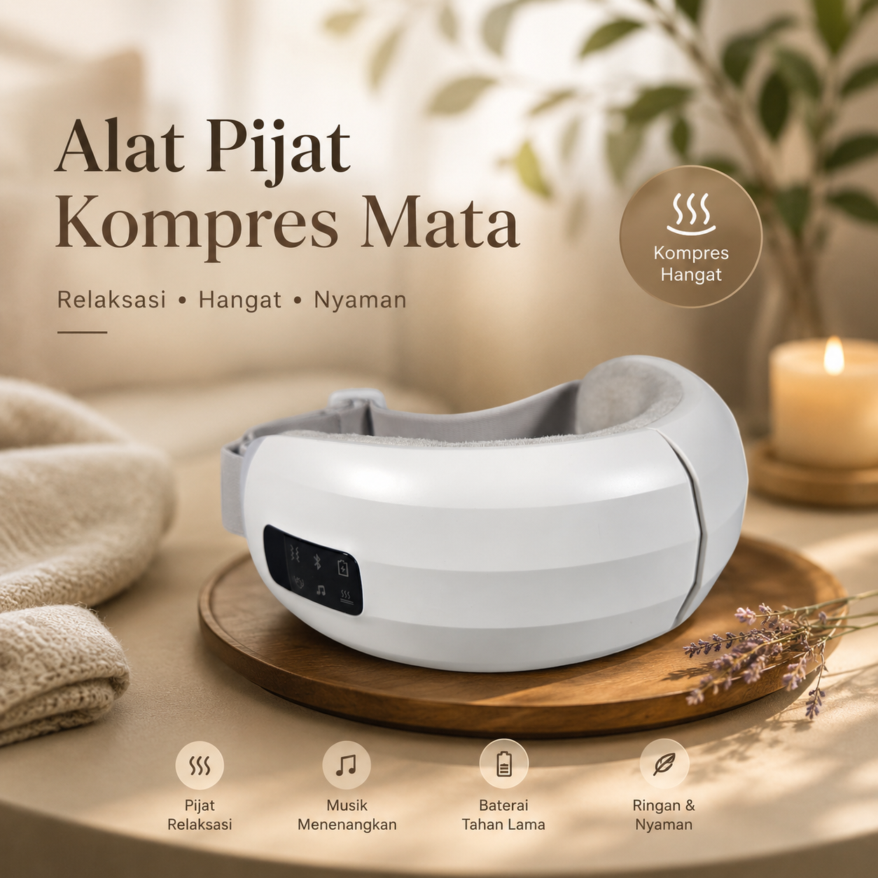 TaffOmicron Alat Pijat Kompres Mata Compress Rechargeable Eye Massager - MYY01-A Gambar produk TaffOmicron Alat Pijat Kompres Mata Compress Rechargeable Eye Massager - MYY01-A - Utama