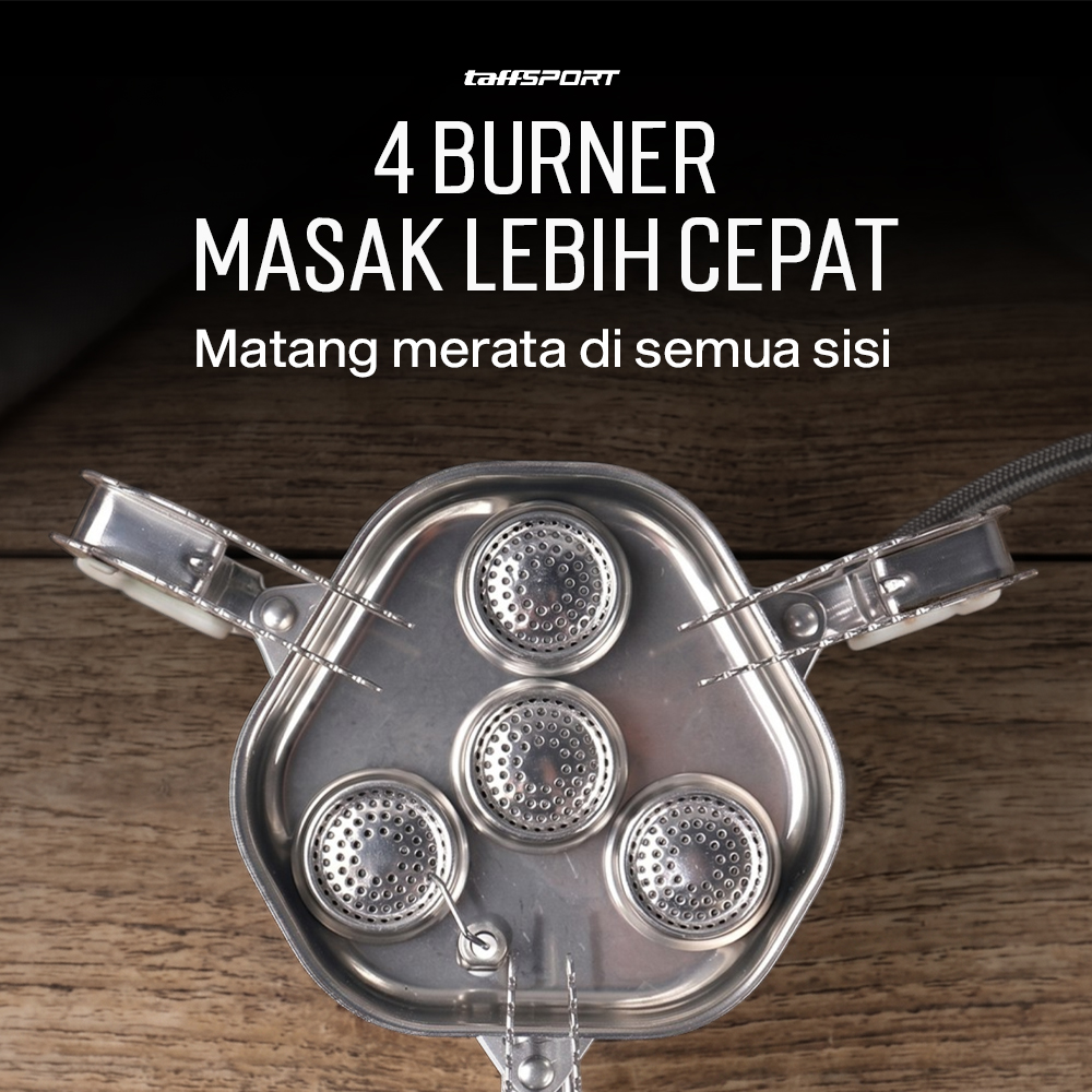 Gambar produk TaffSPORT Kompor Gas Portable Lipat Outdoor 4 Burner Camping Stove - OD543 - 1
