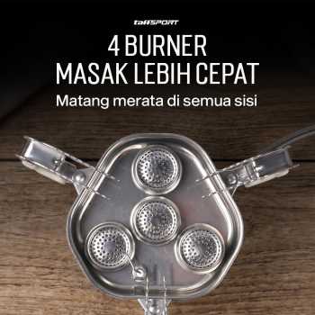 Gambar produk TaffSPORT Kompor Gas Portable Lipat Outdoor 4 Burner Camping Stove - OD543 - 1