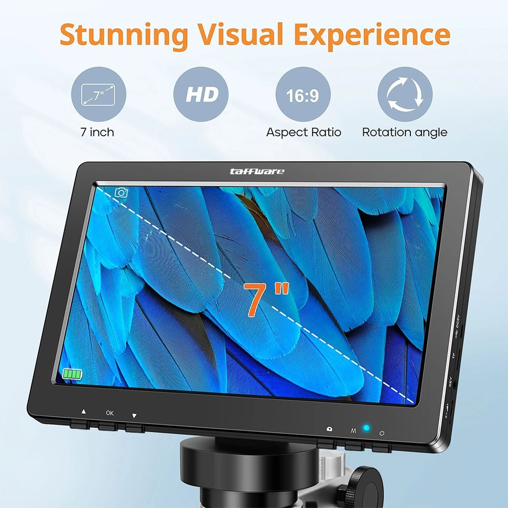 Taffware Mikroskop Digital TN 16MP 1080P 1200X LED 7 Inch Controller - DM9 Gambar produk Taffware Mikroskop Digital TN 16MP 1080P 1200X LED 7 Inch Controller - DM9 - 2
