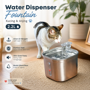 WOEPETS Water Dispenser Fountain Tempat Air Minum Kucing Anjing 2.2L - WF120