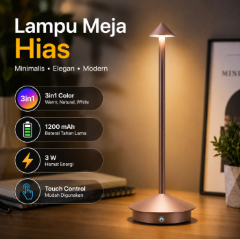 TaffLED Lampu Meja Hias Touch Lamp Restaurant Bar 3in1 Color 1200mAh - TW60