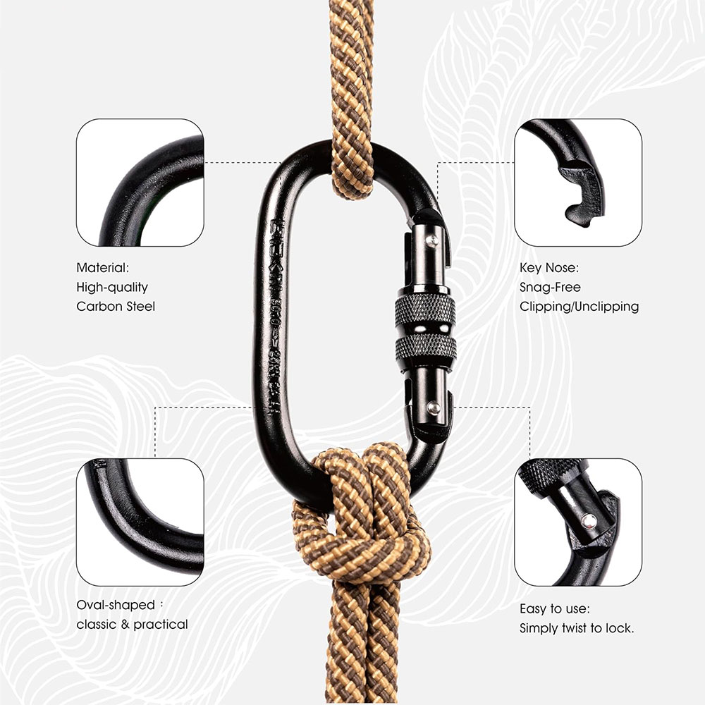 Gambar produk BYANG Gantungan Carabiner Panjat Tebing O Type Oval Alloy Steel 25kN - Y30 - 1