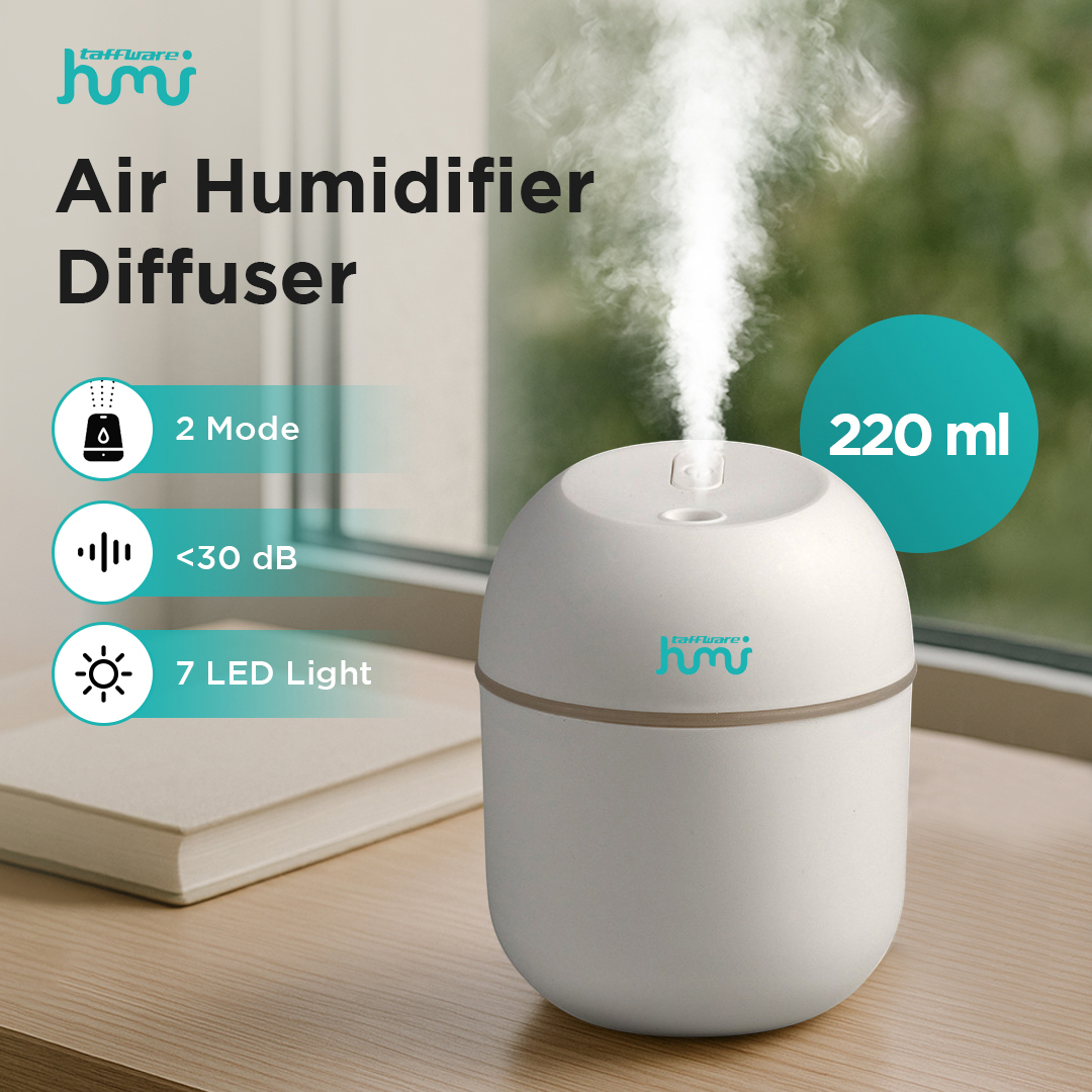 Taffware HUMI Air Humidifier Mini Car Ultrasonic Diffuser LED 220ml - JS04 Gambar produk Taffware HUMI Air Humidifier Mini Car Ultrasonic Diffuser LED 220ml - JS04 - Utama