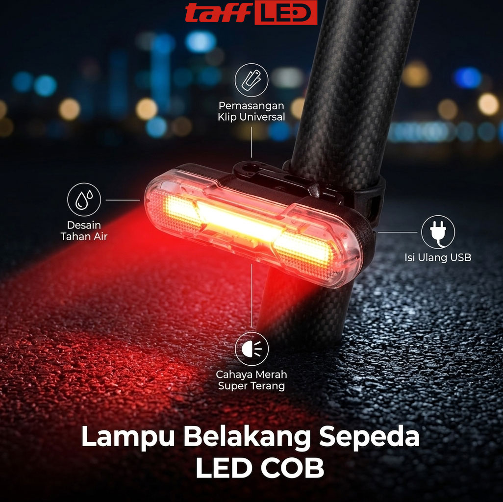 TaffLED Lampu Belakang Sepeda LED Rechargeable Tail Light 30 Lumens - AS1010 Gambar produk TaffLED Lampu Belakang Sepeda LED Rechargeable Tail Light 30 Lumens - AS1010 - Utama