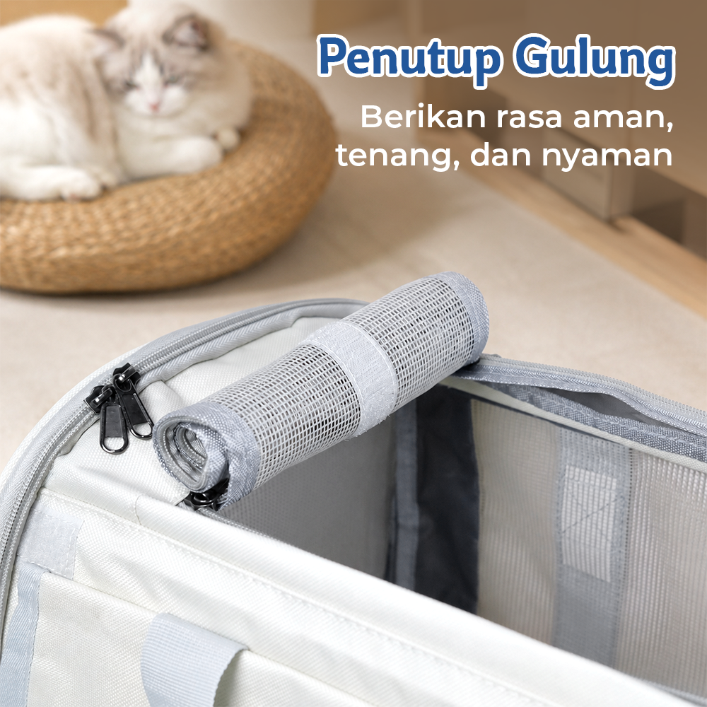 MEISU Tas Kandang Anjing Kucing Breathable Pet Carrier Bag 47x31x32cm - MS46 Gambar produk MEISU Tas Kandang Anjing Kucing Breathable Pet Carrier Bag 47x31x32cm - MS46 - 3