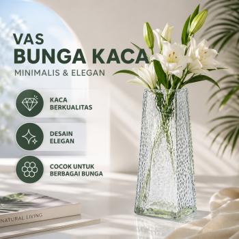 TaffHOME Vas Bunga Dekorasi Interior Ruang Tamu Model Triangle - QT-03