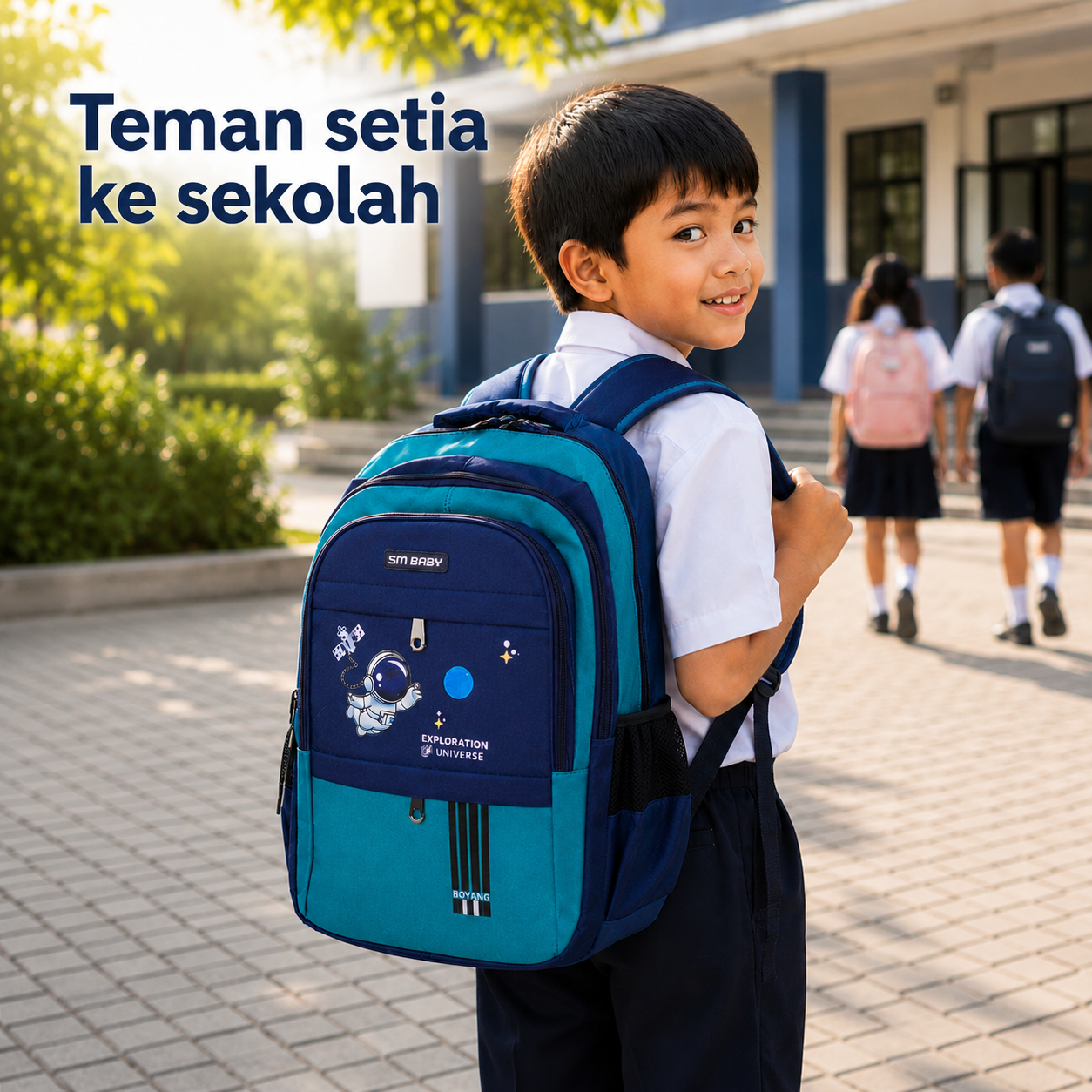 SM BABY Tas Ransel Sekolah Anak Astronot Breathable Waterproof Safety - LI-50 Gambar produk SM BABY Tas Ransel Sekolah Anak Astronot Breathable Waterproof Safety - LI-50 - 1