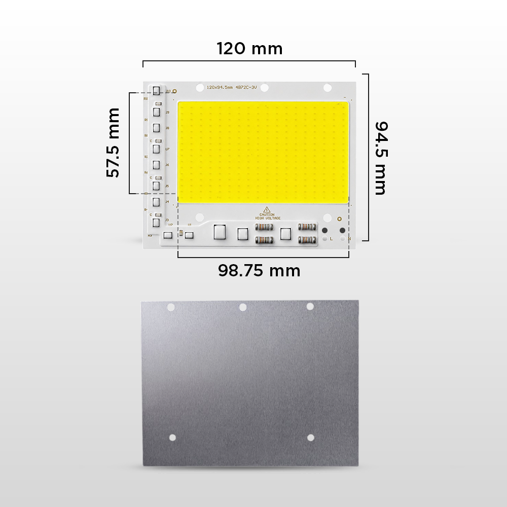 Ovicart LED COB Chip Driver Free 220V 5054 Lamp Board Beads 304 Cool White 6500K 100W - COB12094-AC220-100 / COB138106-AC220-150 Gambar produk Ovicart LED COB Chip Driver Free 220V 5054 Lamp Board Beads 304 Cool White 6500K 100W - COB12094-AC220-100 / COB138106-AC220-150 - 7