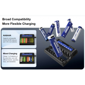 Gambar produk XTAR Charger Baterai 8 Slot AA AAA Li-Ion Ni-MH LCD Display USB Type C - L8 Pro - 5