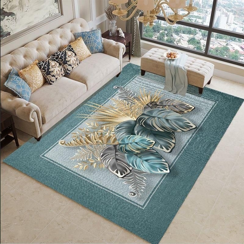 TaffHOME Karpet Lantai Permadani Leaves Pattern Polyester 1.2x1.6M - BQ130 Gambar produk TaffHOME Karpet Lantai Permadani Leaves Pattern Polyester 1.2x1.6M - BQ130 - 2