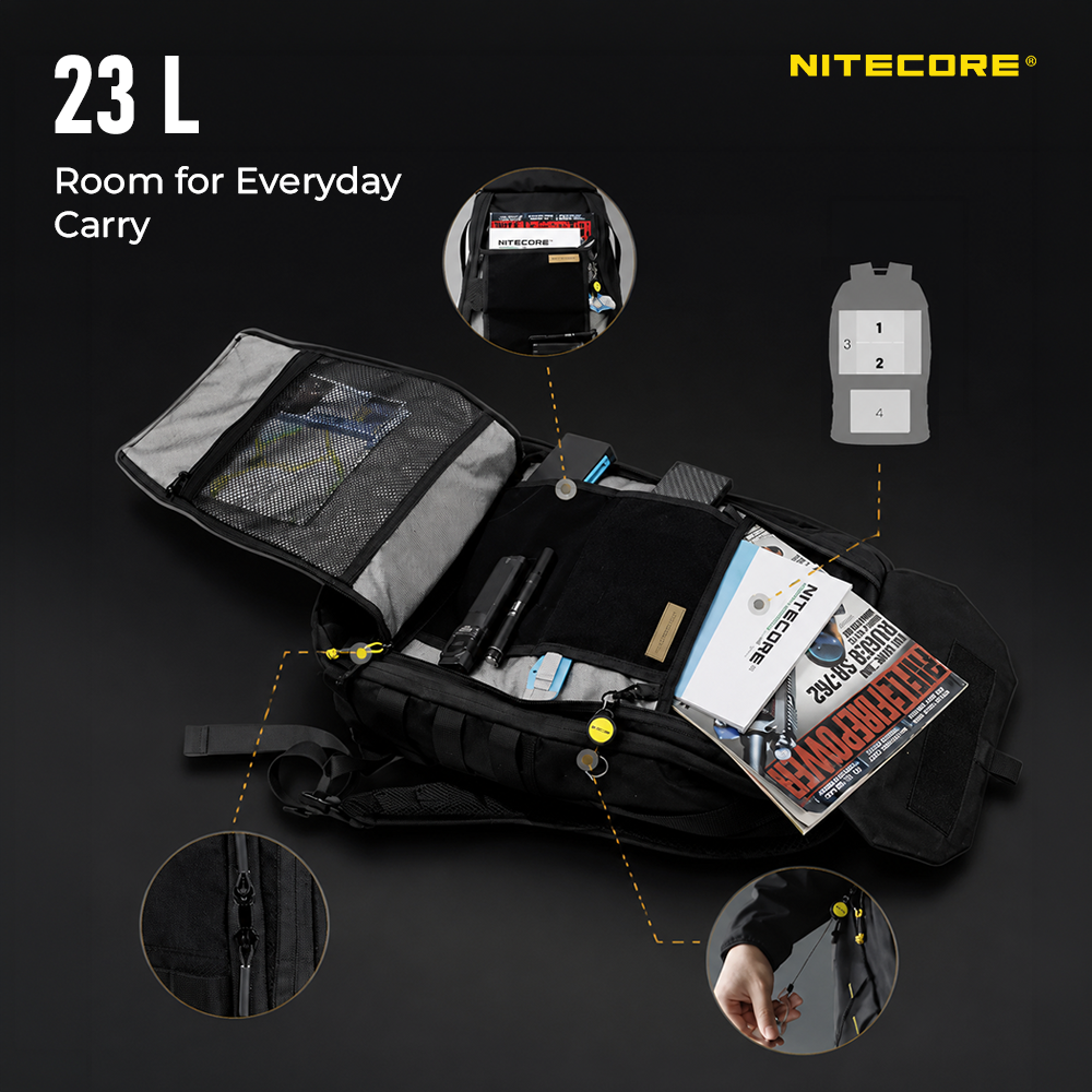 NITECORE Tas Ransel Laptop 15.6 Inch 500D Cordura MOLLE System 23L - BP23 PRO Gambar produk NITECORE Tas Ransel Laptop 15.6 Inch 500D Cordura MOLLE System 23L - BP23 PRO - 1
