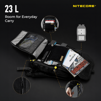 Gambar produk NITECORE Tas Ransel Laptop 15.6 Inch 500D Cordura MOLLE System 23L - BP23 PRO - 1