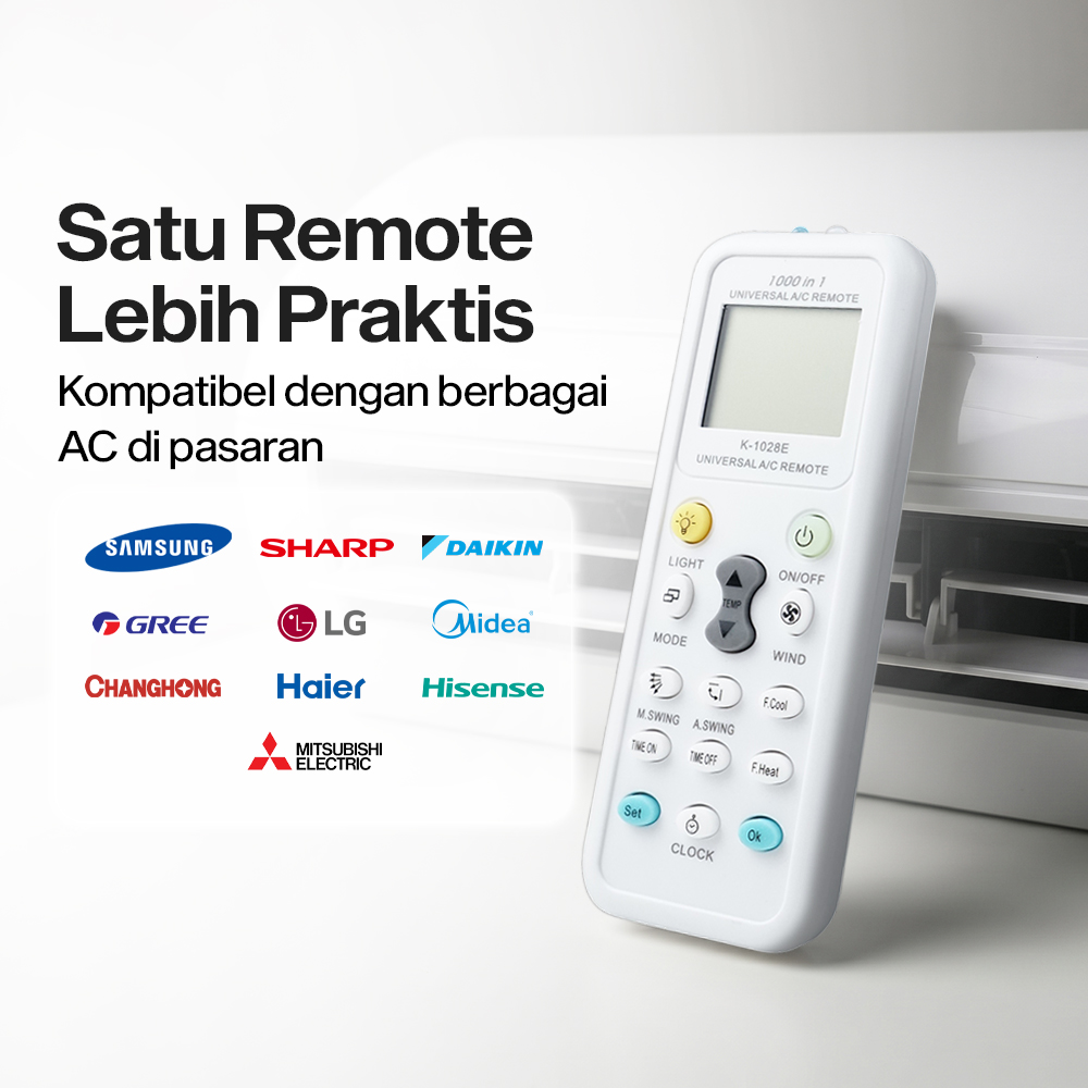 Remot AC Universal Remote Controller Air Conditioner with LED Light - K-1028E Gambar produk Remot AC Universal Remote Controller Air Conditioner with LED Light - K-1028E - 1