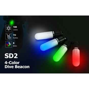 XTAR Lampu Strobo Selam Scuba Diving Lamp Strobe Beacon 100 Lumens - SD2 Set