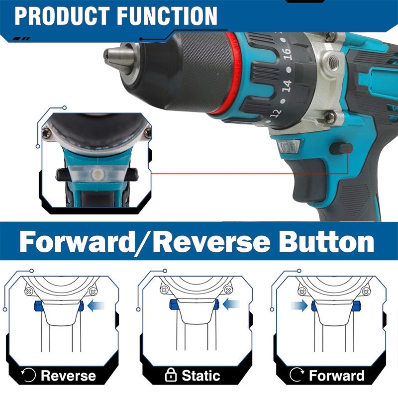 REALIM Bor Listrik Cordless Electric Screwdriver 1300mAh Battery 21V - KR550 Gambar produk REALIM Bor Listrik Cordless Electric Screwdriver 1300mAh Battery 21V - KR550 - 4