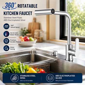 BATHE PROJECT Keran Air Cuci Piring 4 Mode 360 Digree Mix Panas Dingin - O5