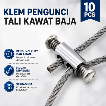 Gambar produk KELN Klem Seling Kawat Kuku Macan Horizontal Type B 1.5-2.5mm 10 PCS - KL010B