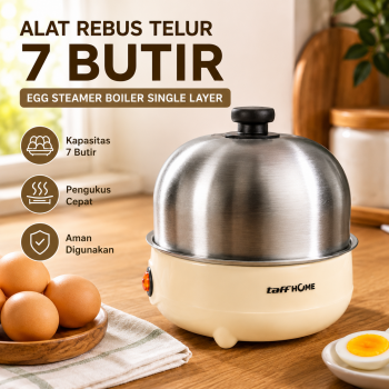 TaffHOME Alat Rebus Telur 7 Butir Egg Steamer Boiler Single Layer - HFR-02