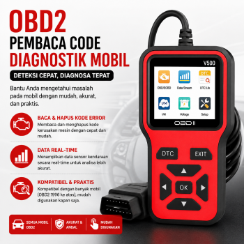 Gambar produk Everfun Alat OBD2 Pembaca Kode Diagnostik Mobil Otomotif Code Reader - V500