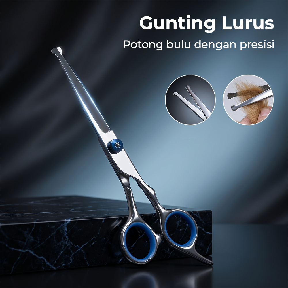 THREE SOUTH Set Gunting Grooming Perawatan Bulu Anjing 5in1 - TS-5 Gambar produk THREE SOUTH Set Gunting Grooming Perawatan Bulu Anjing 5in1 - TS-5 - 3