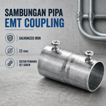 EKTO Sambungan Pipa EMT Coupling Conduit Screw Galvanized 22mm 1 PCS - EK02