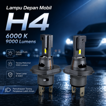 Pampsee Lampu Depan Mobil Headlamp LED H4 6000K 9000 Lumens 2 PCS - V4T