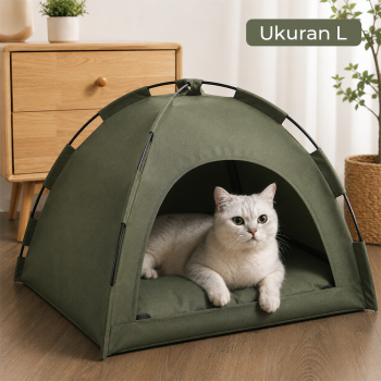 VOOPET Tempat Tidur Kucing Model Tenda Foldable Cat Bed with Pillow - VP2