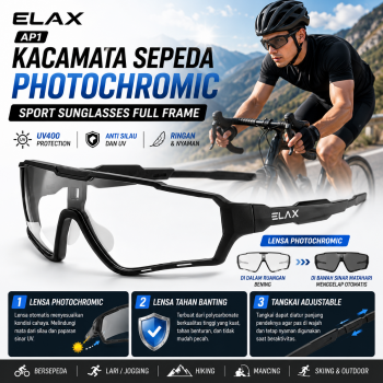 ELAX Kacamata Sepeda Lensa Photochromic Outdoor Cycling Sunglasses - AP1
