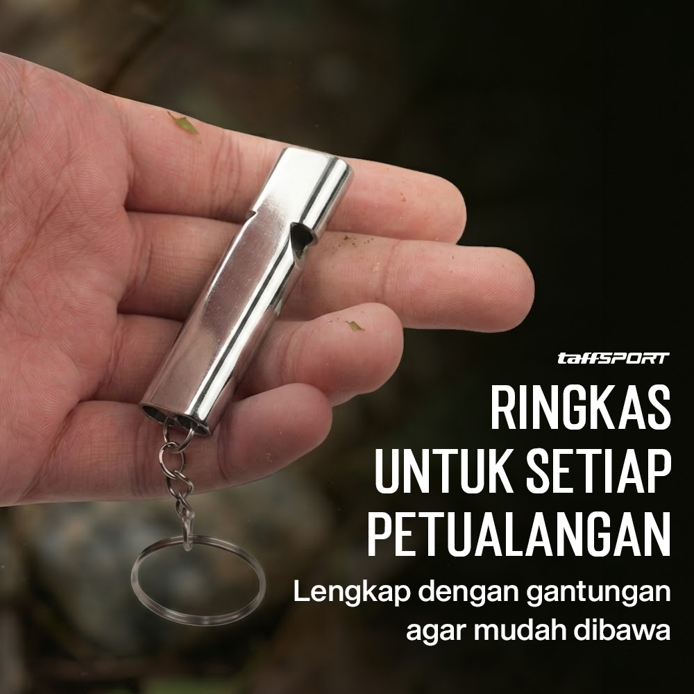 TaffSPORT Gantungan Kunci Peluit Aluminium Outdoor Whistle - Z648 Gambar produk TaffSPORT Gantungan Kunci Peluit Aluminium Outdoor Whistle - Z648 - 3