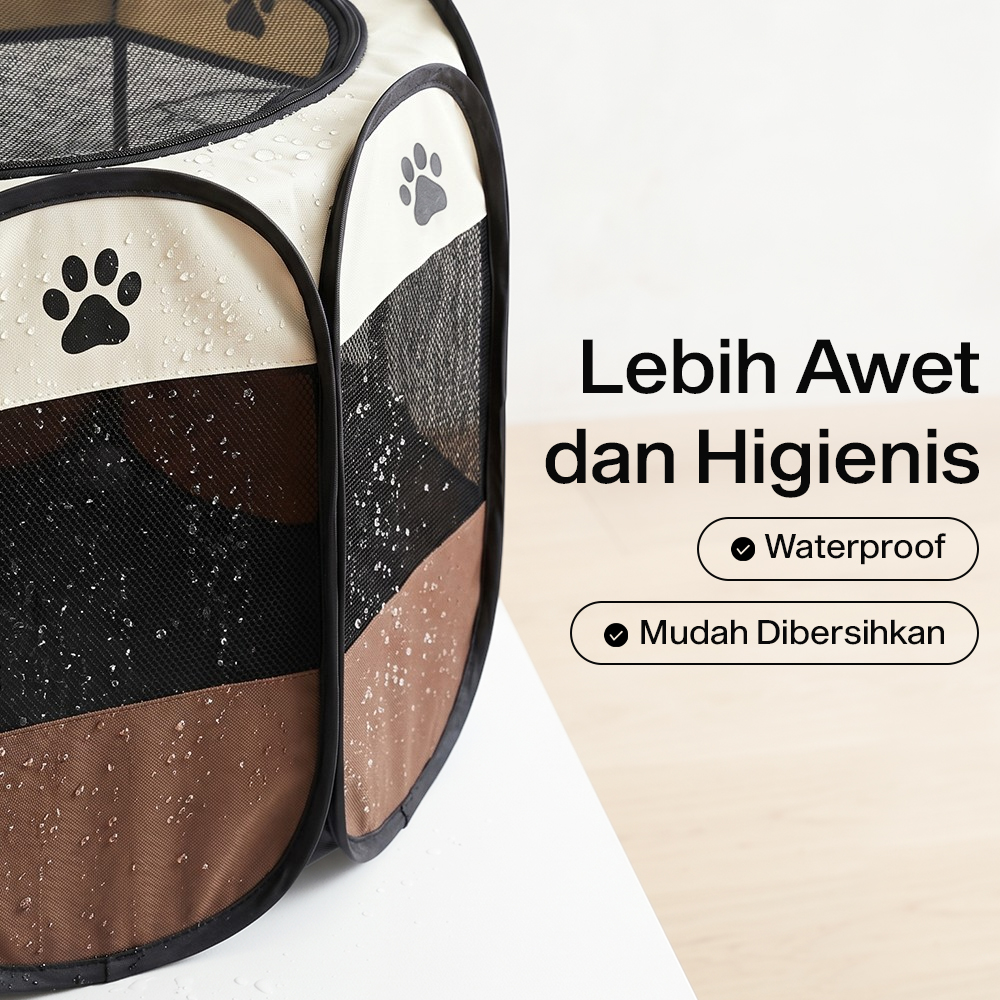 BRun Kandang Lipat Hewan Peliharaan Foldable Pet Cage Waterproof - WL00 Gambar produk BRun Kandang Lipat Hewan Peliharaan Foldable Pet Cage Waterproof - WL00 - 5
