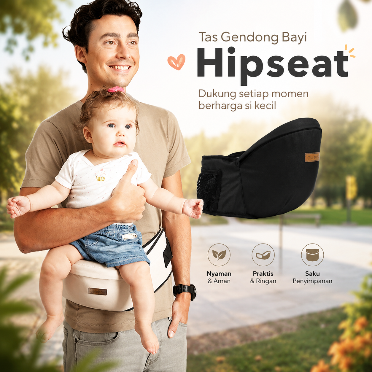 AIEBAO Tas Gendong Bayi Baby Carrier Hipseat Waist Belt Stool - MW050 Gambar produk AIEBAO Tas Gendong Bayi Baby Carrier Hipseat Waist Belt Stool - MW050 - Utama