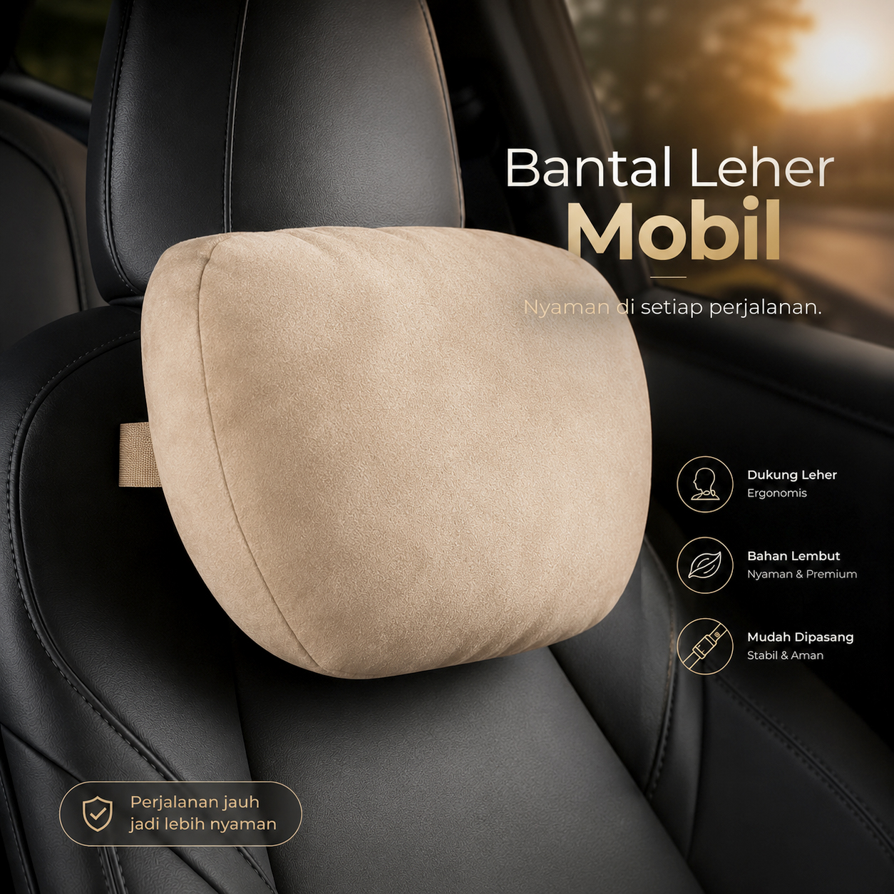 OASATE Bantal Leher Mobil Ergonomis Foam Car Headrest Pillow - M5 Gambar produk OASATE Bantal Leher Mobil Ergonomis Foam Car Headrest Pillow - M5 - Utama
