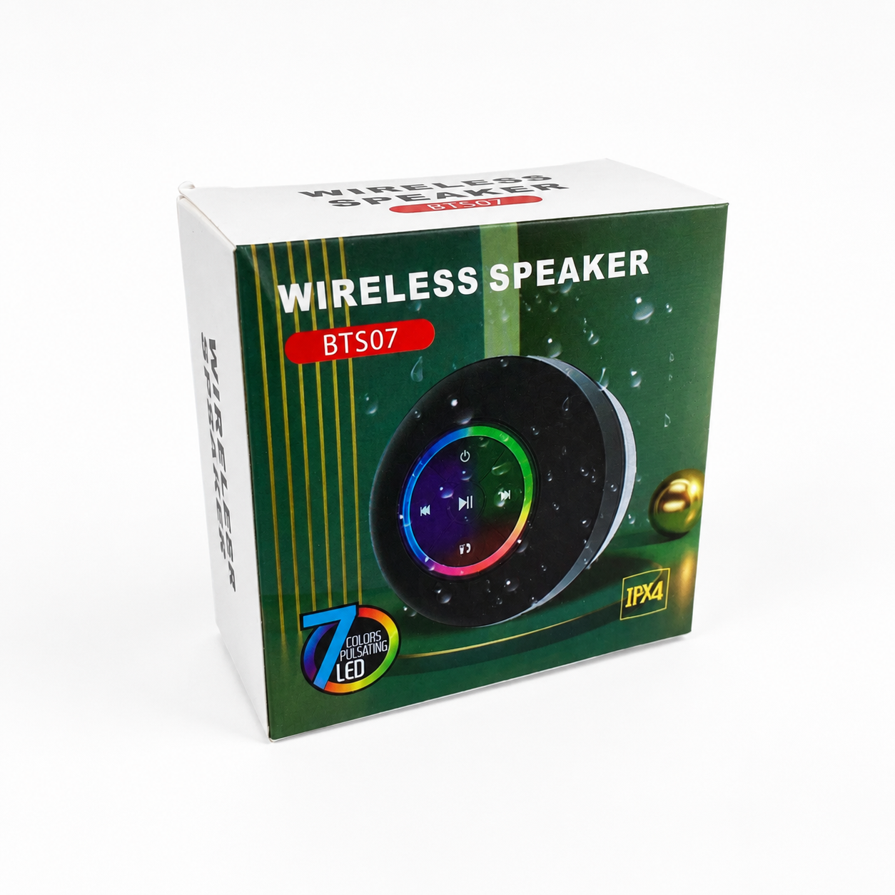MONK Speaker Bluetooth Mini LED RGB Portable Waterproof Suction Cup - BTS07 Gambar produk MONK Speaker Bluetooth Mini LED RGB Portable Waterproof Suction Cup - BTS07 - Kemasan