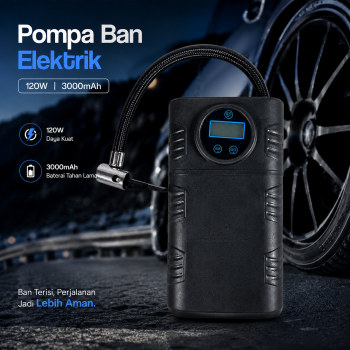 Fityle Pompa Ban Elektrik Portable Air Compressor 120W 3000mAh - EG316